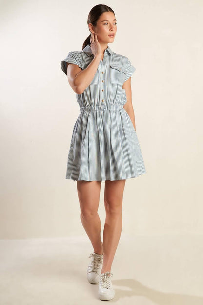 CHAMPAGNE TOAST WOVEN MINI DRESS Flying Tomato