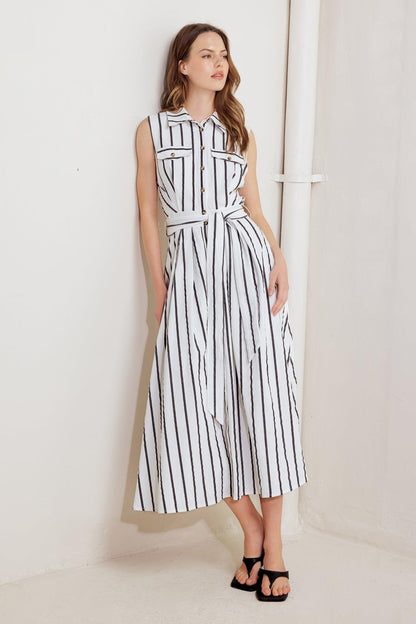 HUGS & VANILLA CLOUDS WOVEN MIDI DRESS Flying Tomato