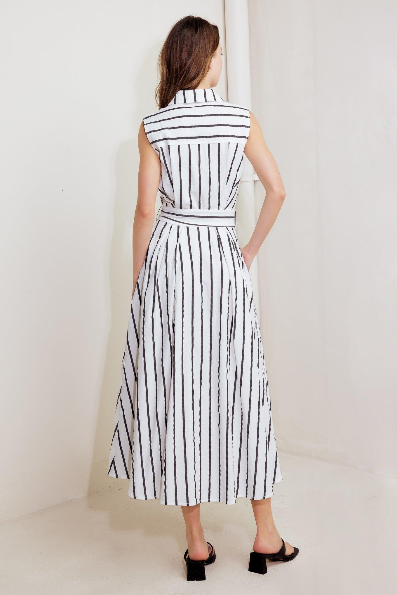 HUGS & VANILLA CLOUDS WOVEN MIDI DRESS Flying Tomato