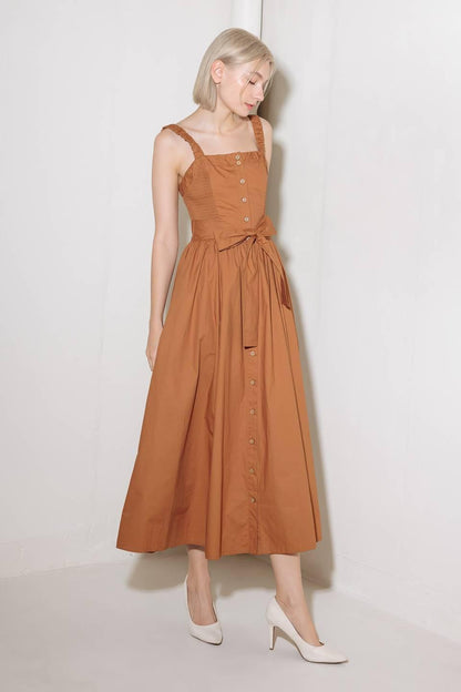 SOAK IN THE SUNSET WOVEN MIDI DRESS Flying Tomato