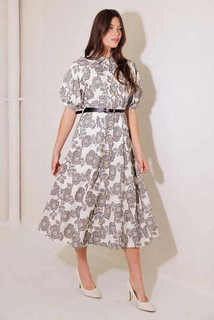 TIME AFTER TIME WOVEN MIDI DRESS Flying Tomato