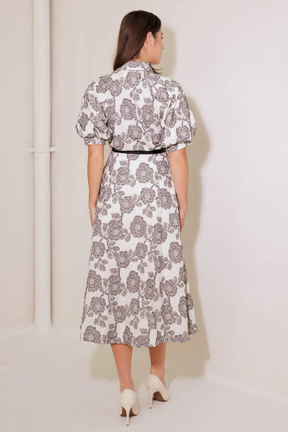 TIME AFTER TIME WOVEN MIDI DRESS Flying Tomato