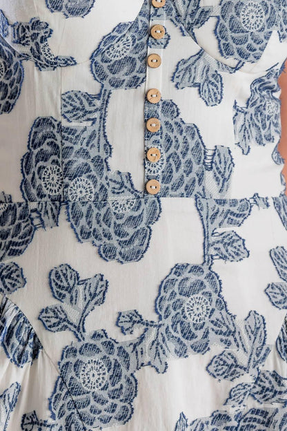 EXPLORING NEW INTERESTS WOVEN MIDI DRESS Flying Tomato