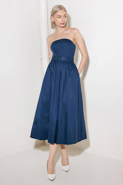 ENDLESSLY CHARMING WOVEN MIDI DRESS Flying Tomato