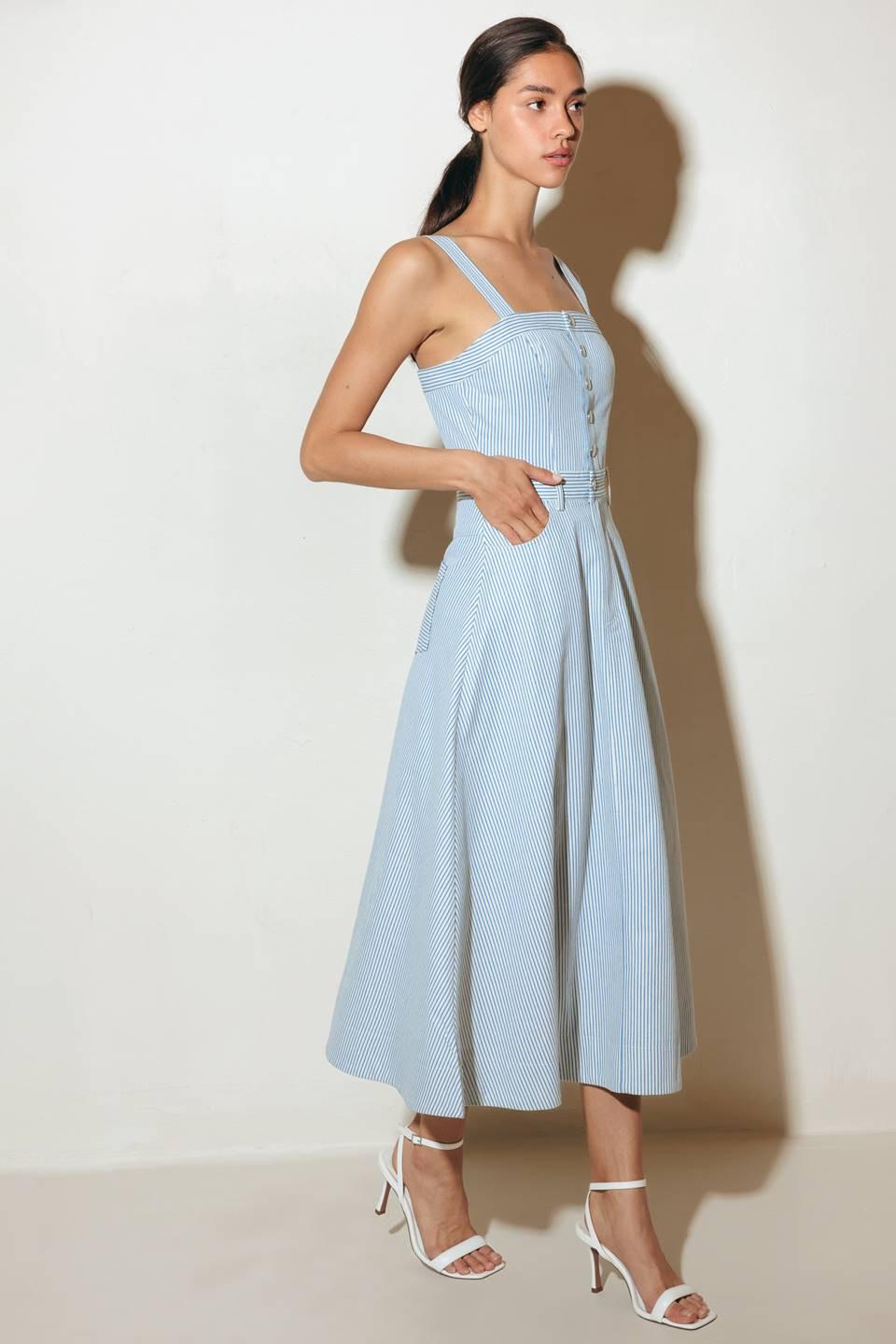 CAREFREE DAISY WOVEN MIDI DRESS Flying Tomato