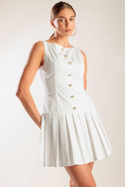 NO COMPARISON WHITE WOVEN MINI DRESS Flying Tomato