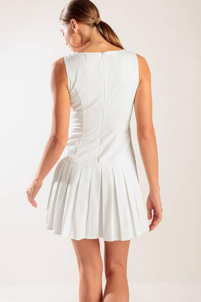 NO COMPARISON WHITE WOVEN MINI DRESS Flying Tomato