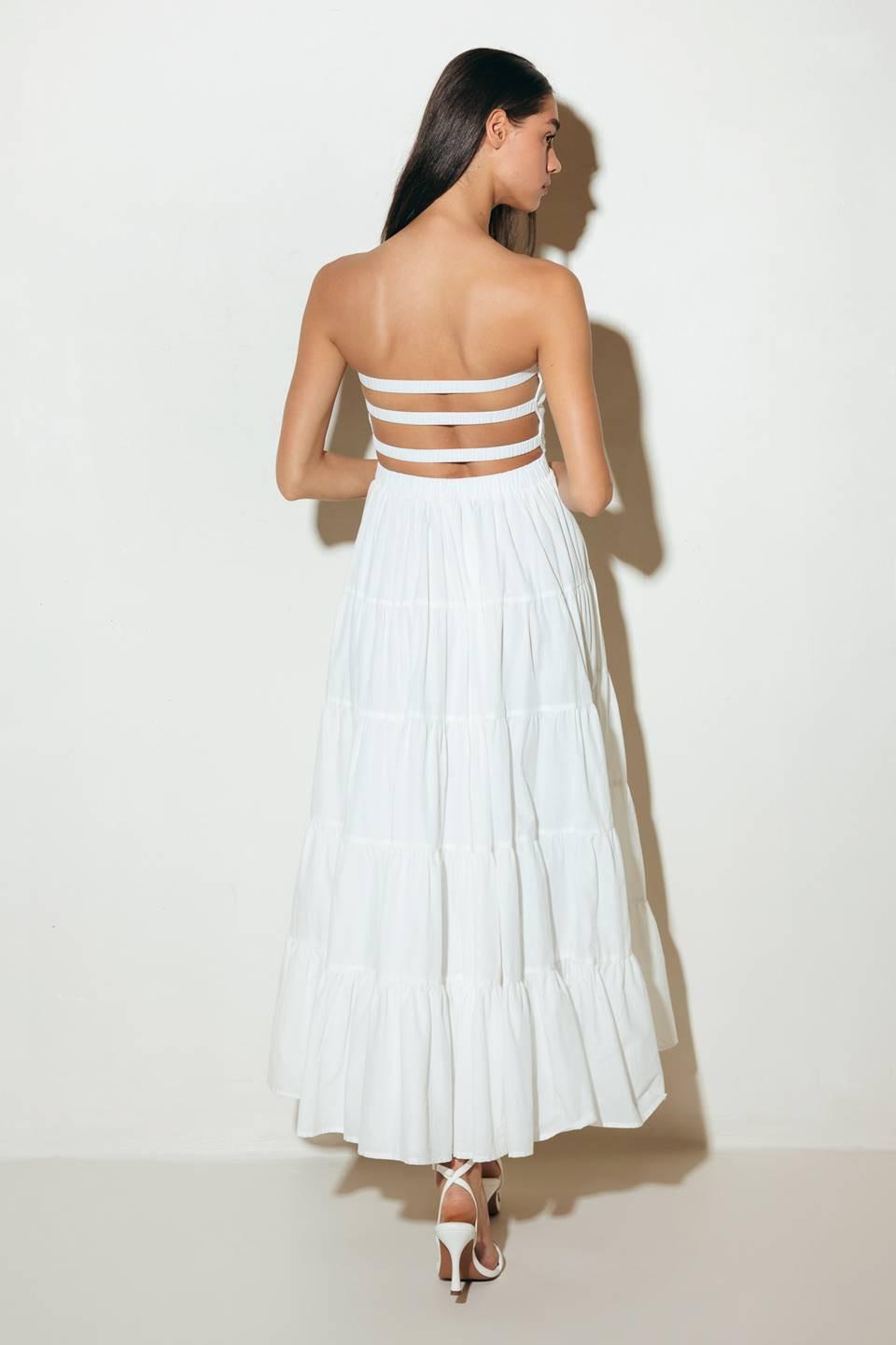 NEO BREEZE WHITE MIDI DRESS Flying Tomato