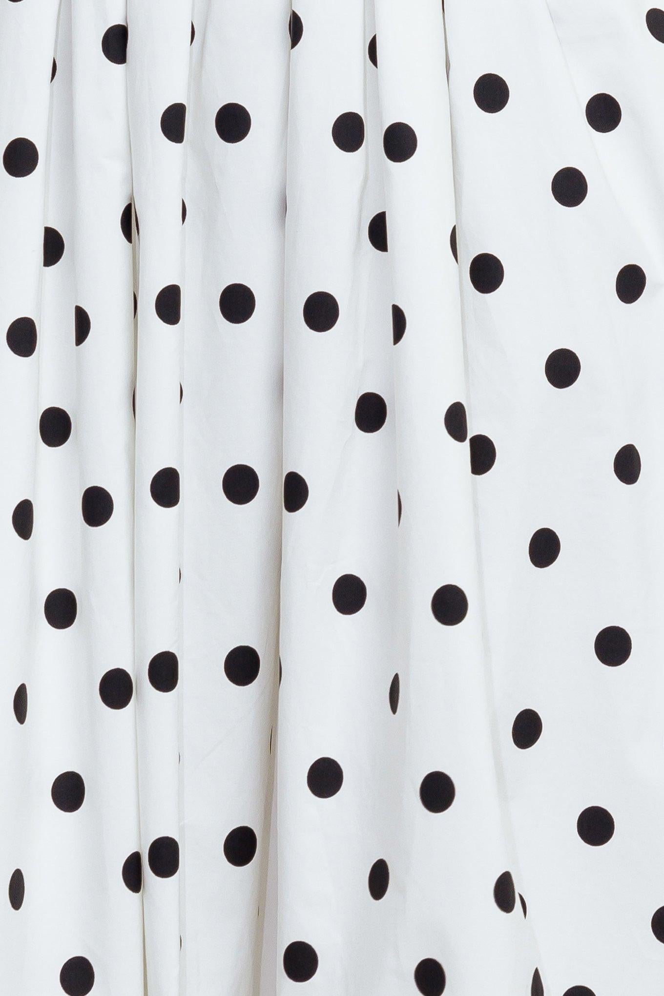 MONROE DOT WHITE WOVEN MIDI DRESS Flying Tomato