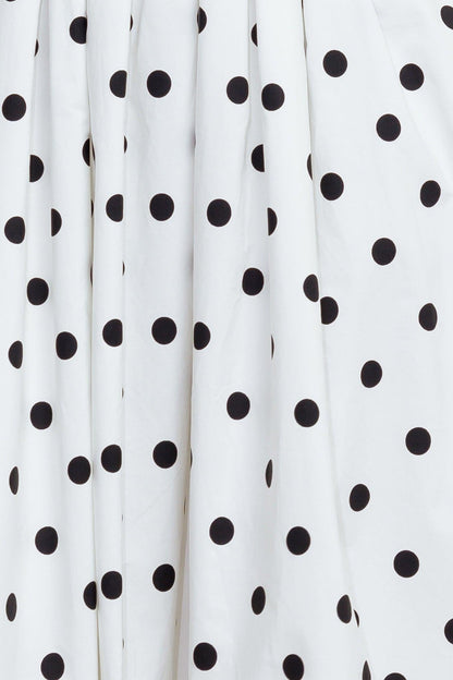 MONROE DOT WHITE WOVEN MIDI DRESS Flying Tomato