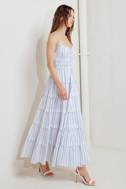 BREEZE NOTE WOVEN MIDI DRESS Flying Tomato