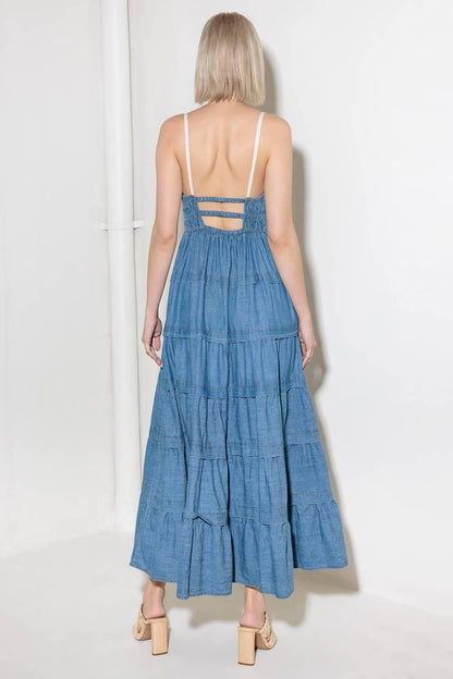 ETERNAL DESIRE DENIM MIDI DRESS Flying Tomato