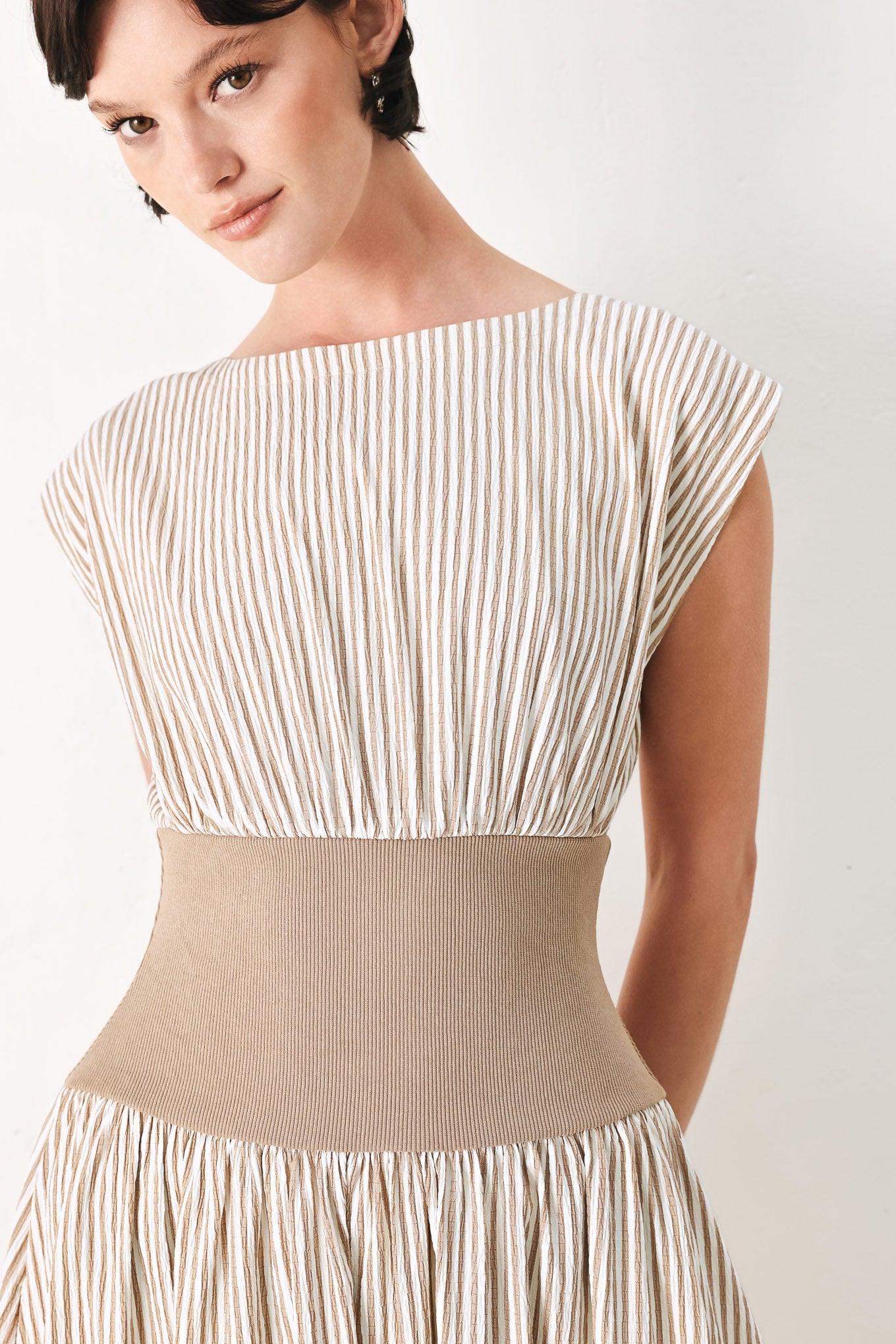 HAMPTONS MORNING STRIPE WOVEN MIDI DRESS Flying Tomato