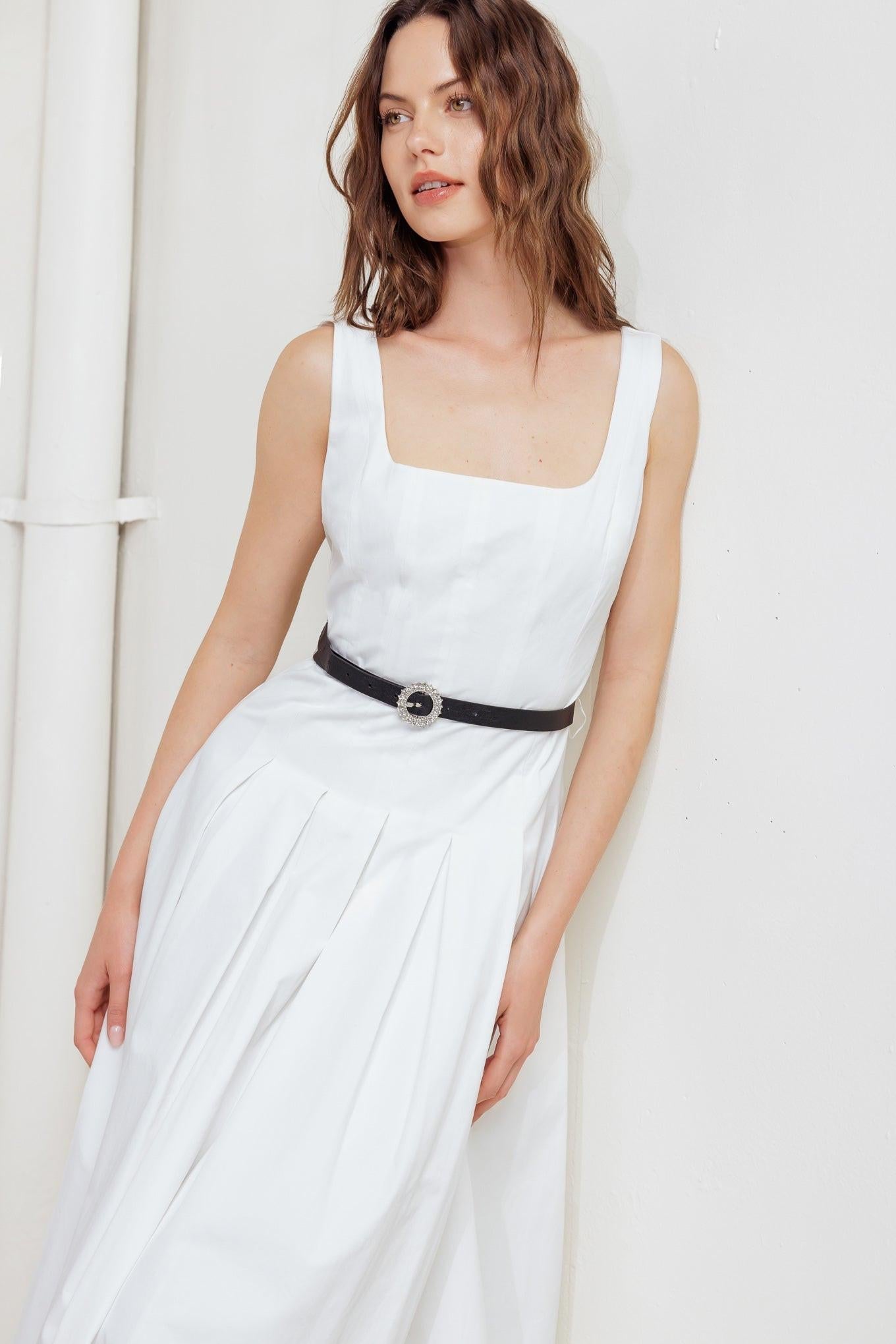 SUNDAY REVERIE WOVEN MIDI DRESS Flying Tomato
