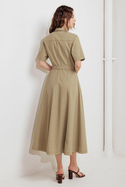 TERRACOTTA TRAIL WOVEN MIDI DRESS Flying Tomato