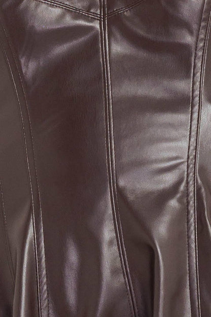 ESPRESSO DIVA FAUX LEATHER MIDI DRESS Flying Tomato