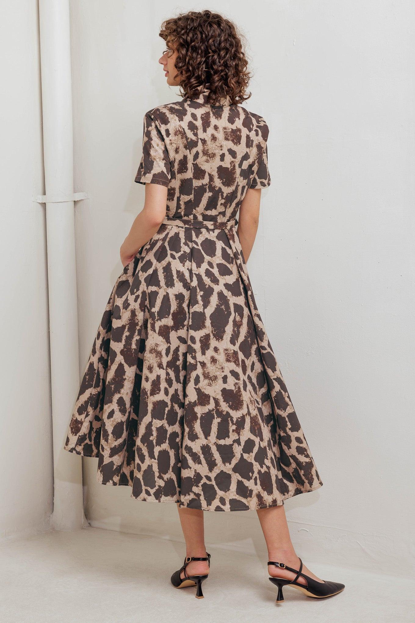 TAME GIRAFFE WOVEN MIDI DRESS Flying Tomato