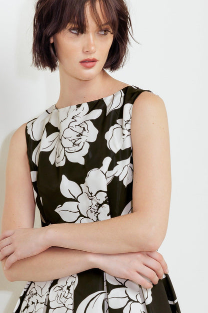 SILENT HEART BLACK WOVEN MIDI DRESS Flying Tomato
