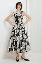 SILENT HEART BLACK WOVEN MIDI DRESS Flying Tomato