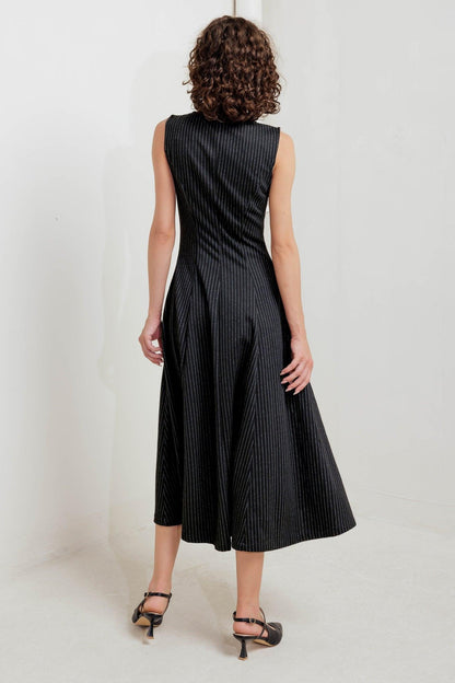 URBAN FRAME WOVEN MIDI DRESS Flying Tomato