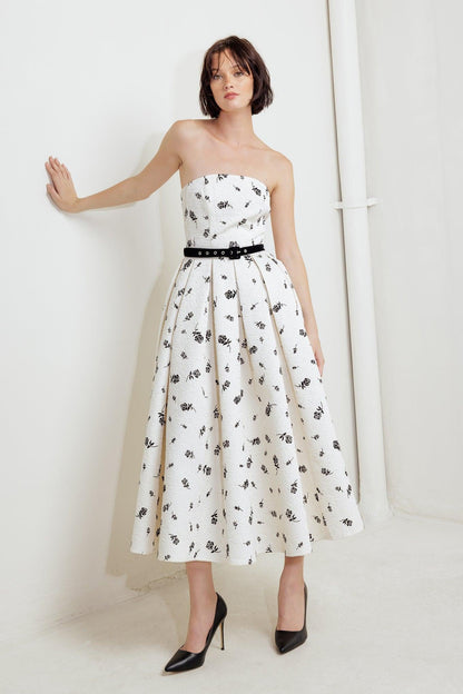 LOVELY CULTIVATED WOVEN MIDI DRESS Flying Tomato