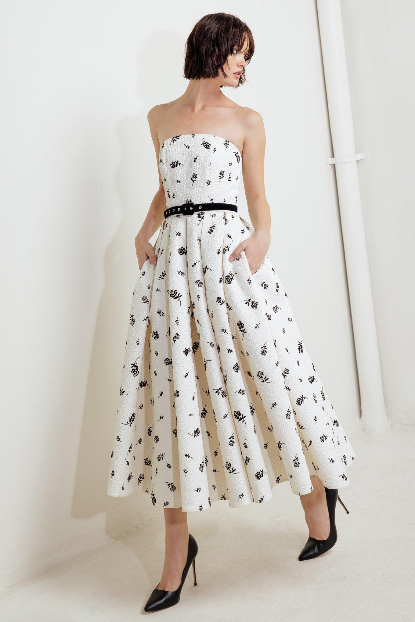 LOVELY CULTIVATED WOVEN MIDI DRESS Flying Tomato