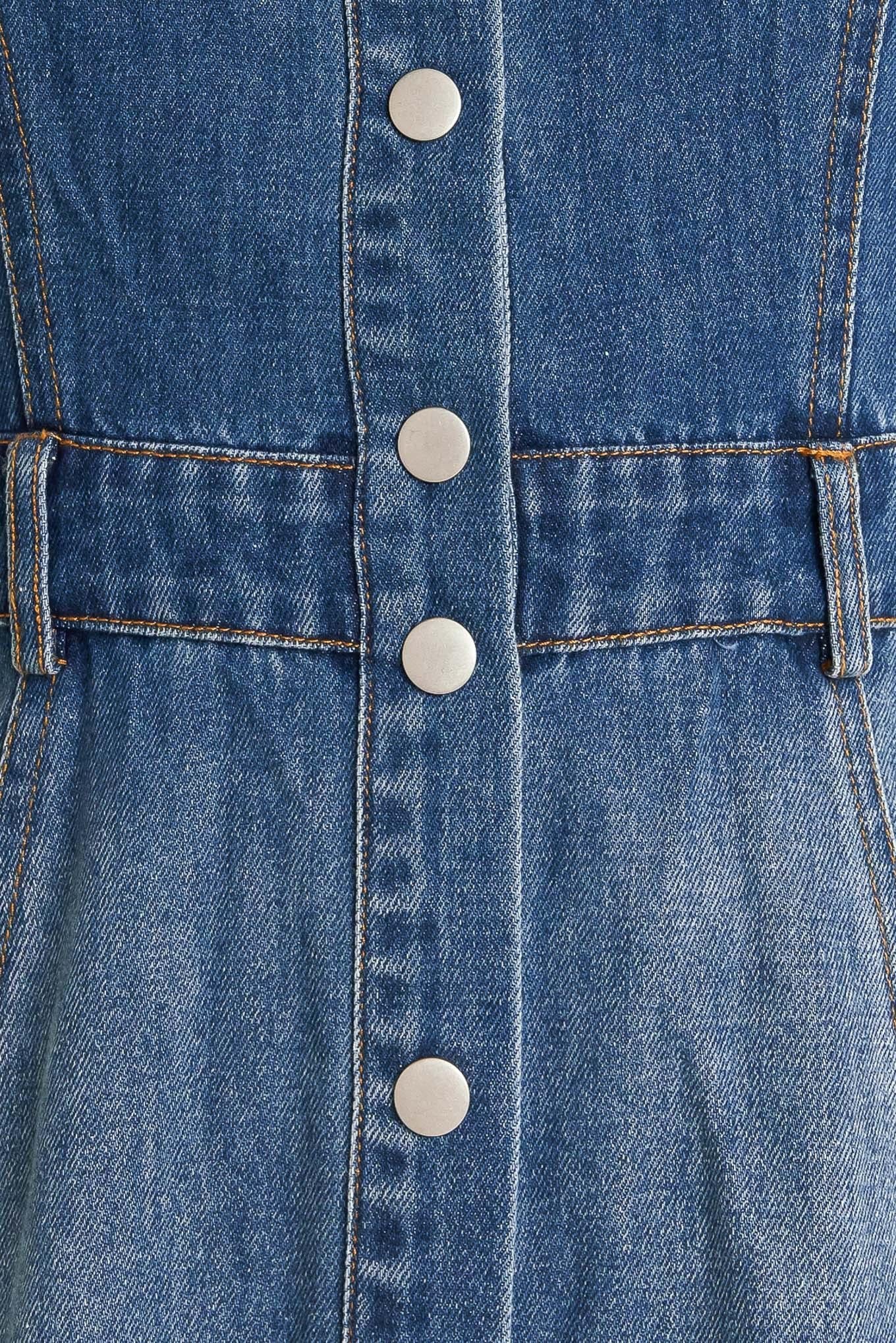 ELEGANT TOUCH DENIM MIDI DRESS Flying Tomato