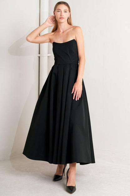 GALA NOIR WOVEN MIDI DRESS Flying Tomato