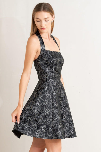 MYSTIC HOUR WOVEN JACQUARD MINI DRESS Flying Tomato