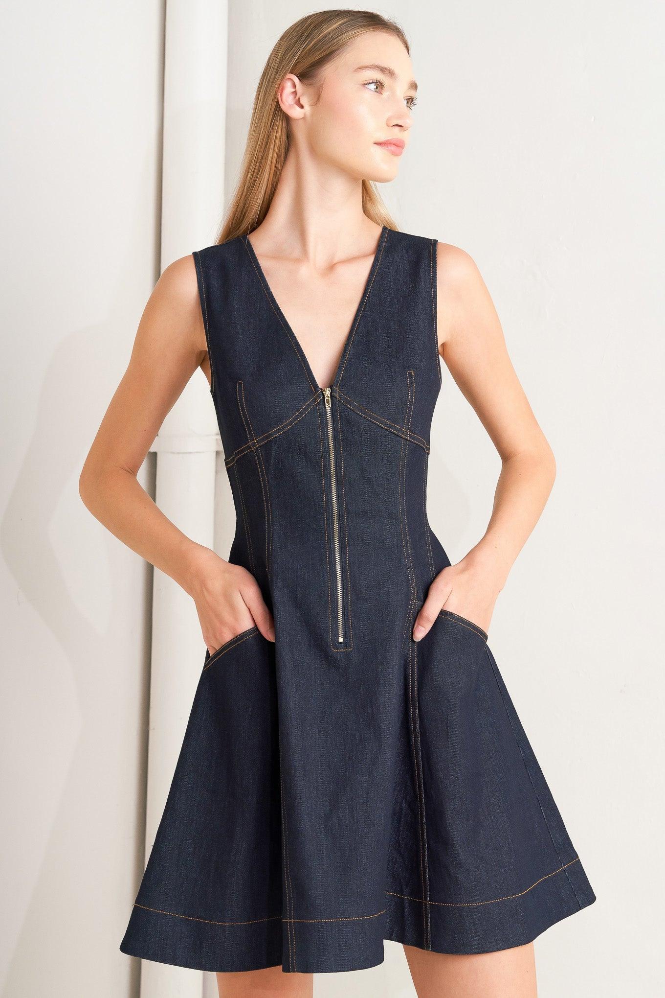 FRESH EDIT DENIM MINI DRESS Flying Tomato
