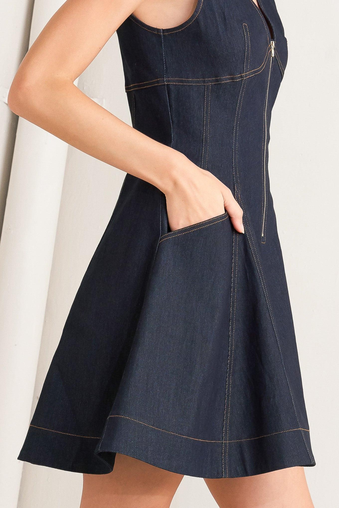 FRESH EDIT DENIM MINI DRESS Flying Tomato
