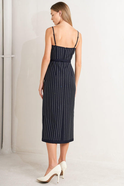VERTICAL GRACE WOVEN MIDI DRESS Flying Tomato