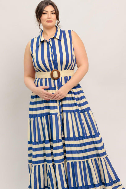 SUNSET BOARDWALK STRIP MAXI DRESS Flying Tomato