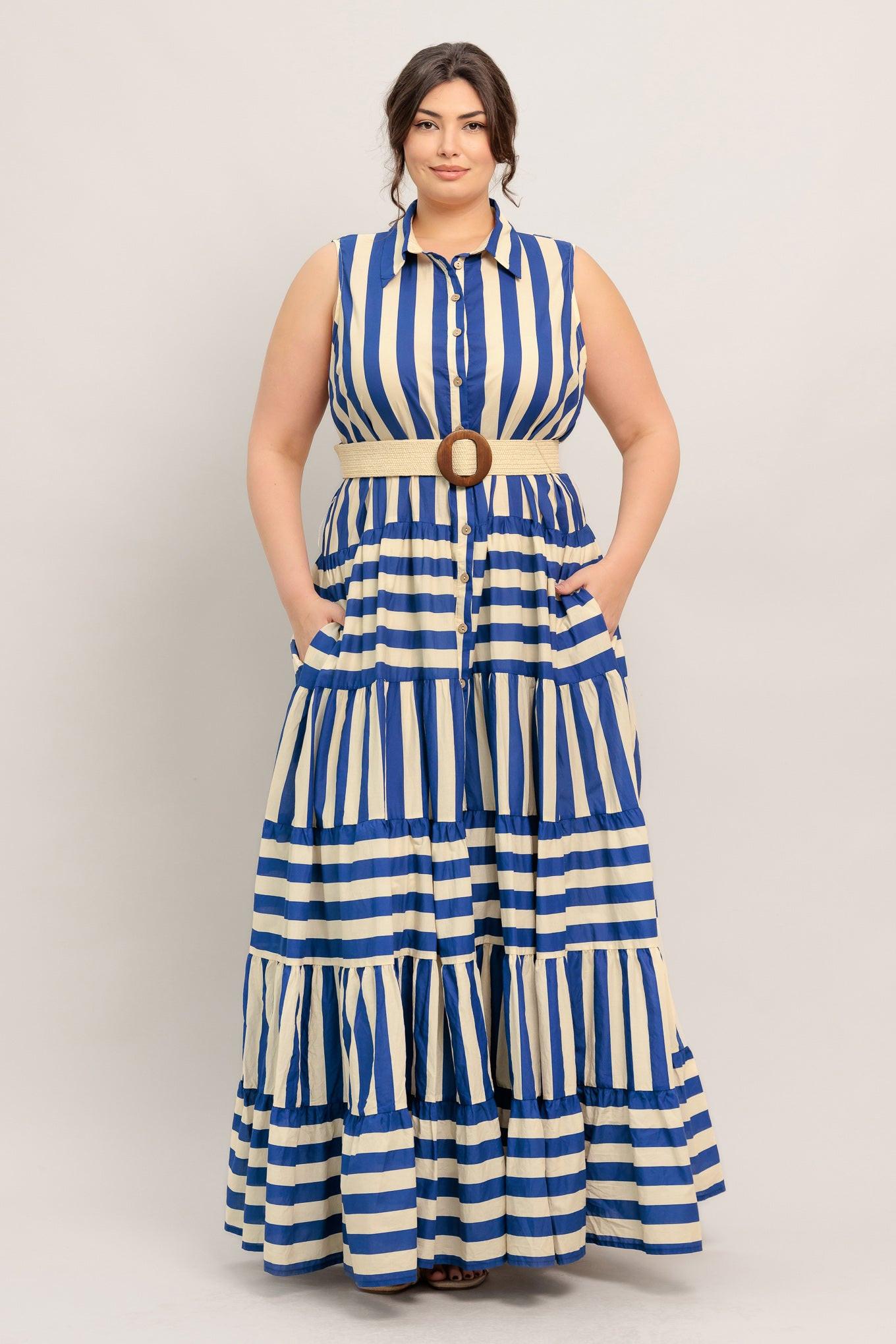 SUNSET BOARDWALK STRIP MAXI DRESS Flying Tomato