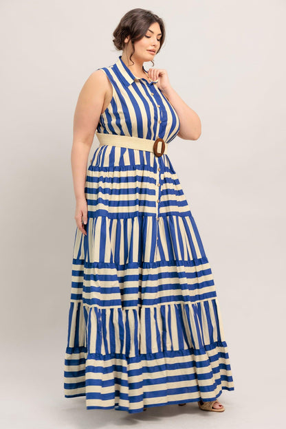 SUNSET BOARDWALK STRIP MAXI DRESS Flying Tomato