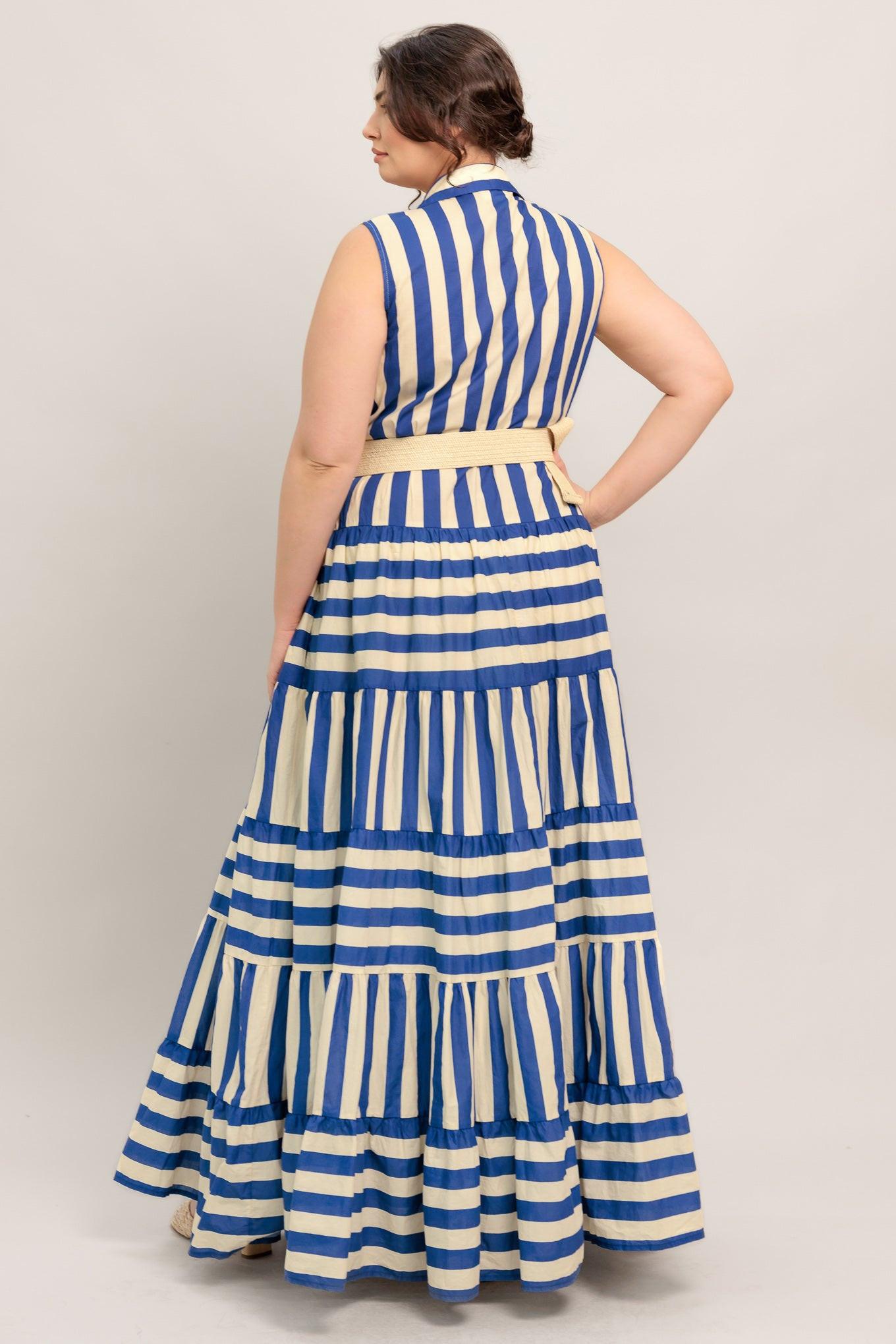 SUNSET BOARDWALK STRIP MAXI DRESS Flying Tomato