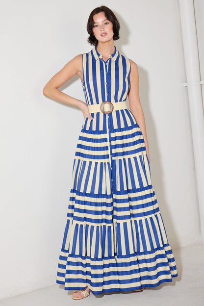 SUNSET BOARDWALK STRIP MAXI DRESS Flying Tomato