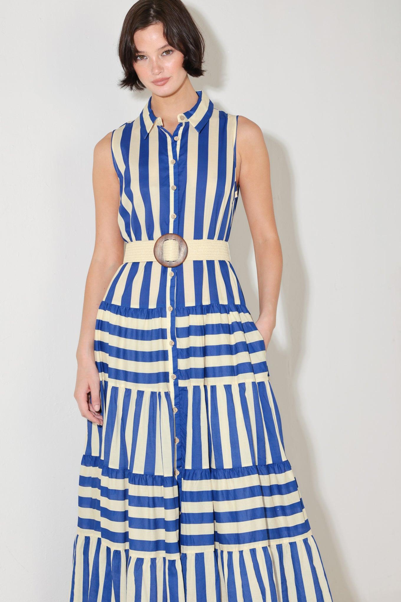 SUNSET BOARDWALK STRIP MAXI DRESS Flying Tomato