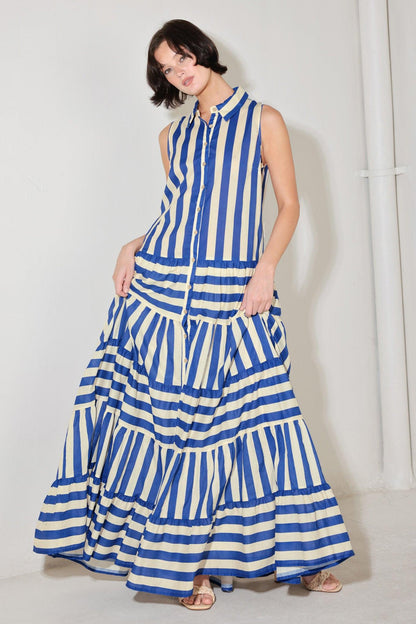 SUNSET BOARDWALK STRIP MAXI DRESS Flying Tomato