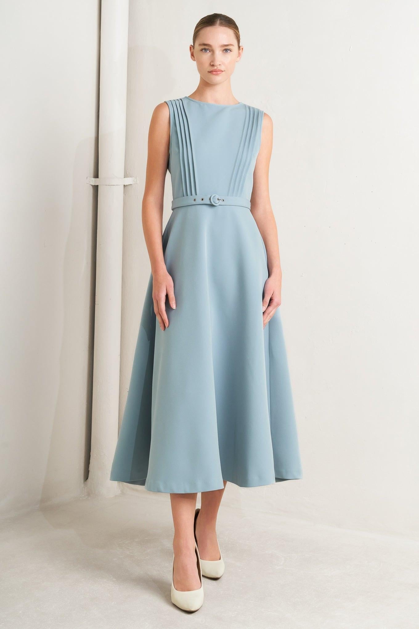 SOFT SPOKEN WOVEN MIDI DRESS Flying Tomato