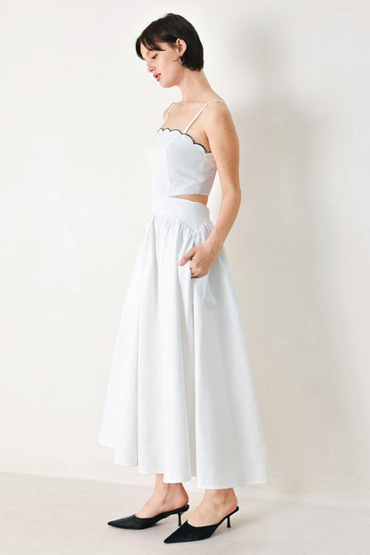 PURE ELEGANCE WOVEN MIDI DRESS Flying Tomato