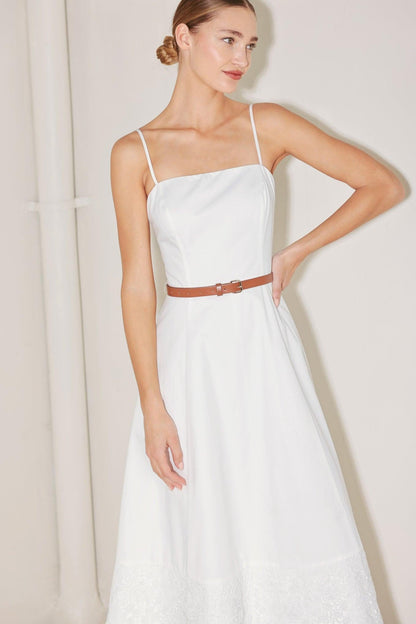 DELICATE ICON WOVEN MIDI DRESS Flying Tomato