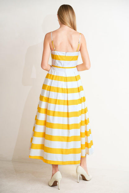 HONEY GLOW WOVEN MIDI DRESS Flying Tomato