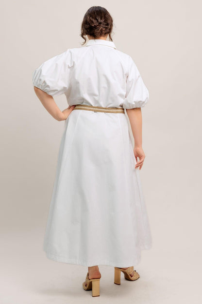 RELAXED TAILOR WOVEN MIDI DRESS Flying Tomato