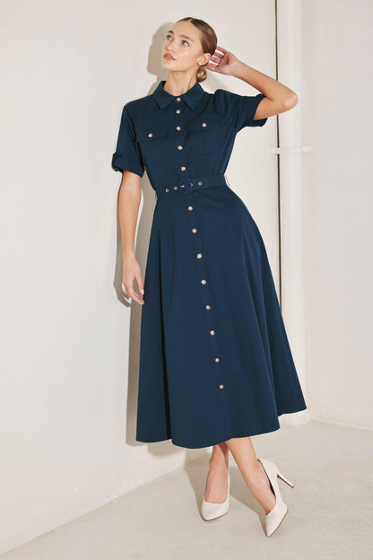 CLASSIC AUTHORITY WOVEN MIDI DRESS Flying Tomato