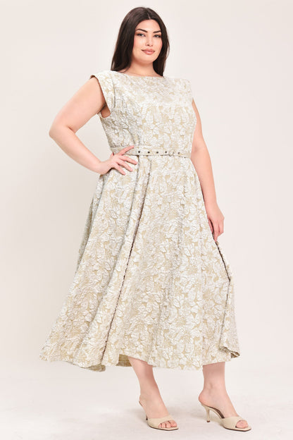 STATEMENT IN IVORY WOVEN MIDI DRESS Flying Tomato