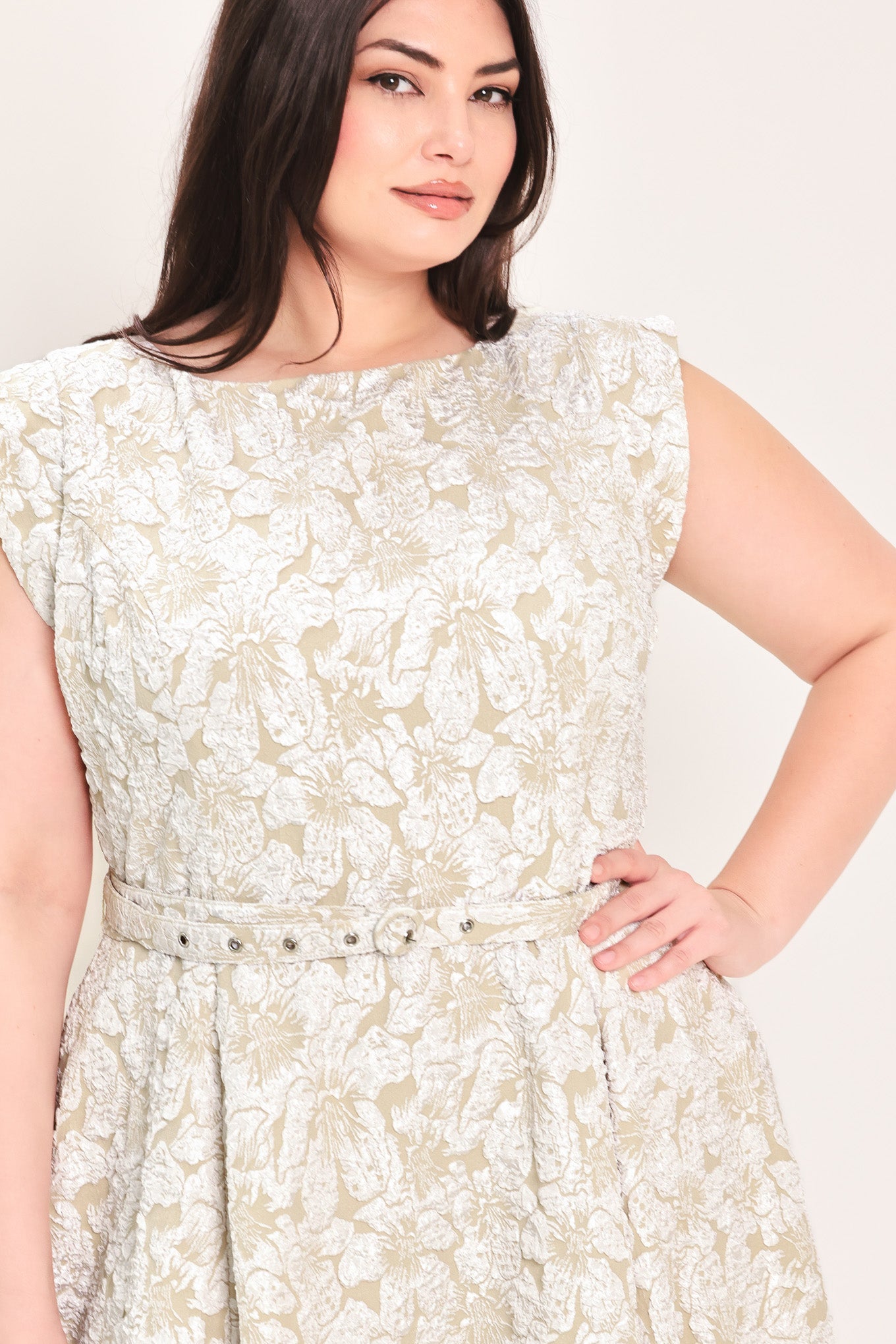 STATEMENT IN IVORY WOVEN MIDI DRESS Flying Tomato