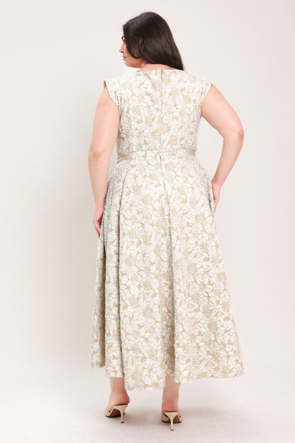 STATEMENT IN IVORY WOVEN MIDI DRESS Flying Tomato