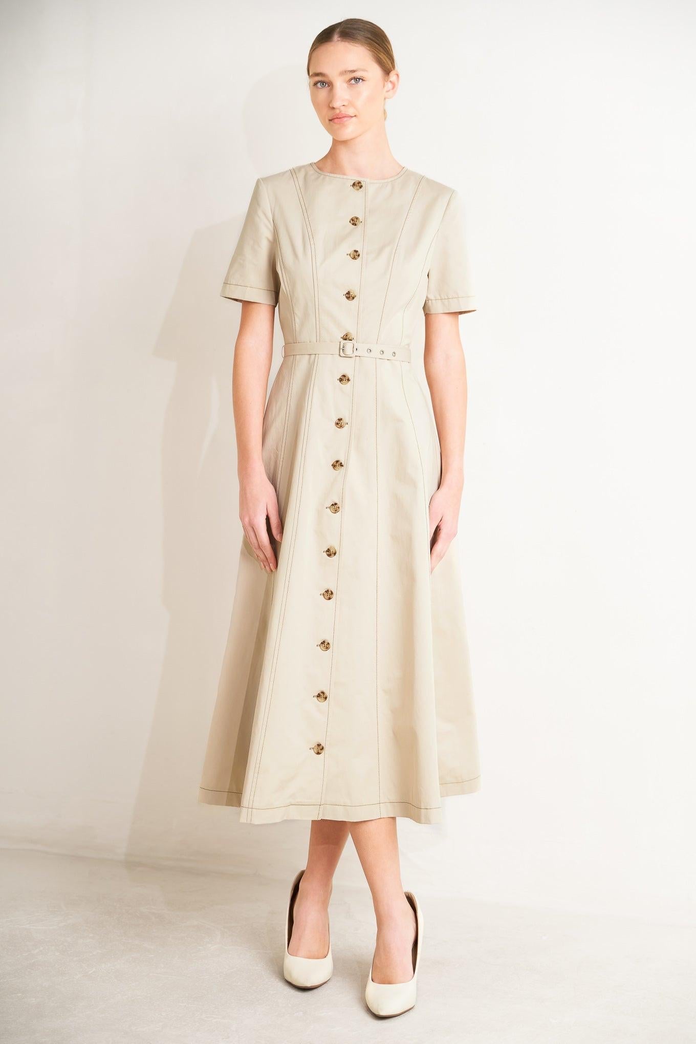 COMMAND THE ROOM WOVEN MIDI DRESS Flying Tomato