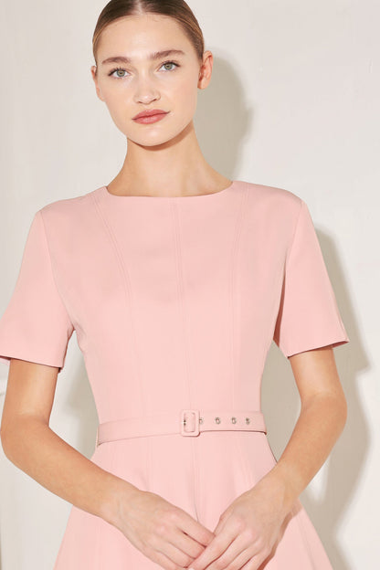 SPRING ICON PINK WOVEN MIDI DRESS Flying Tomato